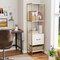 Costway 5-Tier Bookshelf with 4 Open Shelves Storage Drawer Modern Book Storage Organizer Brown/White